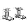 Express 15mm X Head Straight Radiator Valve Chrome - Pair