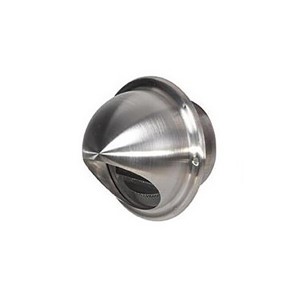 Airflow 100mm dia. Round Cowl External Grille with Louvers - Stainless Steel