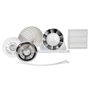 Airflow Aura 100mm In-line Fan Shower LED Timer Kit