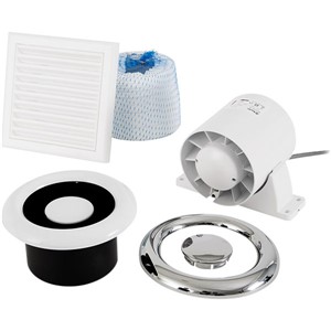 Xpelair AL100 100mm Inline Axial Extract Duct Shower Fan - Timer with Kit