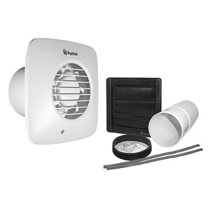 Xpelair Simply Silent DX100TS 2 Speed Extract Square Fan - Timer & Wall Kit