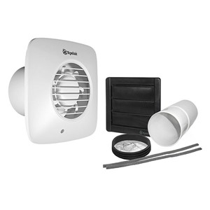 Xpelair Simply Silent DX100S 2 Speed Standard Square Extract Fan & Wall Kit