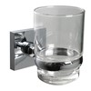 Inspirations Cube Clear Glass Tumbler Holder Chrome