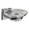 Inspirations Cube Clear Glass Soap Dish 110mm Diameter Chrome