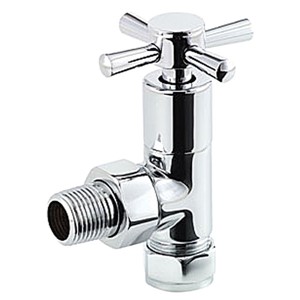 Express 15mm X Head Angled Radiator Valve Chrome - Pair