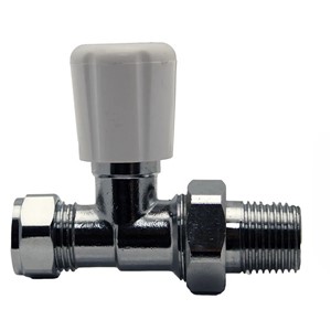 Express 15mm (3/4") Straight Radiator Valve Chrome & White Head