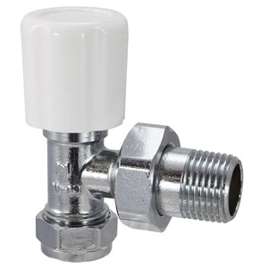 Express 15mm (3/4") Angled Radiator Valve Chrome & White Head