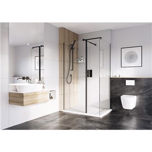 Inspirations 1000 Corner Wetroom Glass Panel Black