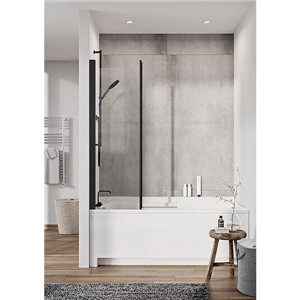 Inspirations Inward Opening Bath Screen Black