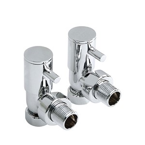 Express Pair 15mm Minimalistic Angled Radiator Valve Chrome