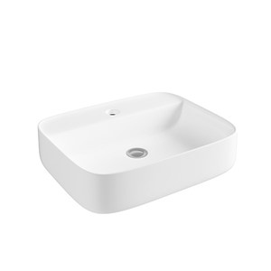 Inspirations Monza Square 500mm 1 Taphole Freestanding Bowl White