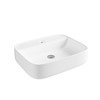 Inspirations Monza Square 500mm 1 Taphole Freestanding Bowl White
