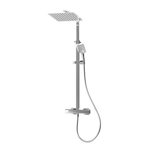 Express Mio Deluxe Safe-Touch Dual Outlet Thermostatic Shower & Square Riser Kit - Chrome