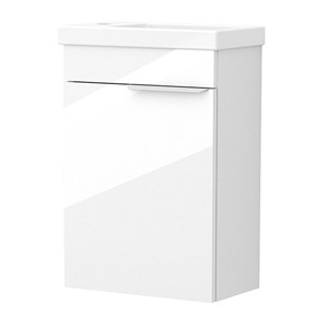 Inspirations Source Left Hand Wall Hung Cloakroom Unit White Gloss
