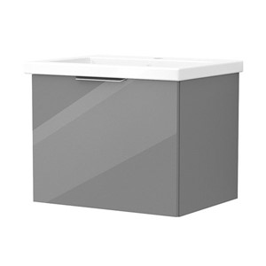 Inspirations Source 565mm Wall Hung Single Drawer Unit Grey Gloss