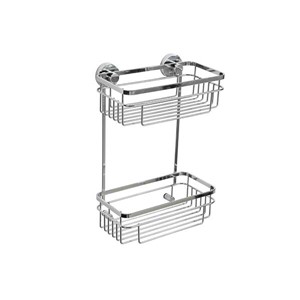 Inspirations Fasque Flexi Fix Rust Free 2 Tier Cosmetic Shower Basket Chrome