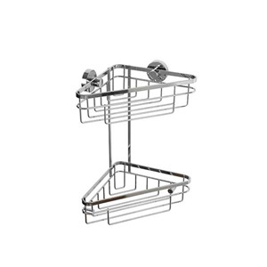 Inspirations Fasque Flexi Fix Rust Free 2 Tier Corner Shower Basket Chrome