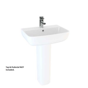 Inspirations Milano Thin Lipped Square 55cm 1 Taphole Basin