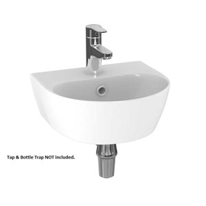 Inspirations Milano Thin Lipped Round 35cm 1 Taphole Basin