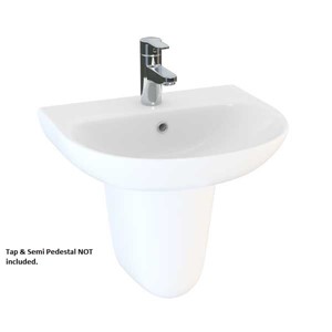 Inspirations Milano Thin Lipped Round 45cm 1 Taphole Basin