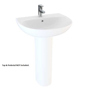 Inspirations Milano Thin Lipped Round 55cm 1 Taphole Basin