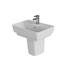 Inspirations Genoa 50cm 1 Taphole Square Washbasin White