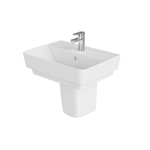 Inspirations Genoa 55cm 1 Taphole Square Washbasin White